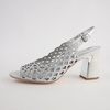 Kruby Silver Shimmer Leather Heels