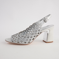 Kruby Silver Shimmer Leather Heels