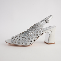 Kruby Silver Shimmer Leather Heels