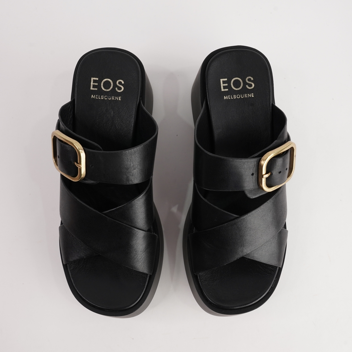 Aris Black Leather Wedges - EOS FOOTWEAR | Shouz