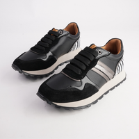 Murphy Black Combo Leather Sneakers - SALA | Shouz