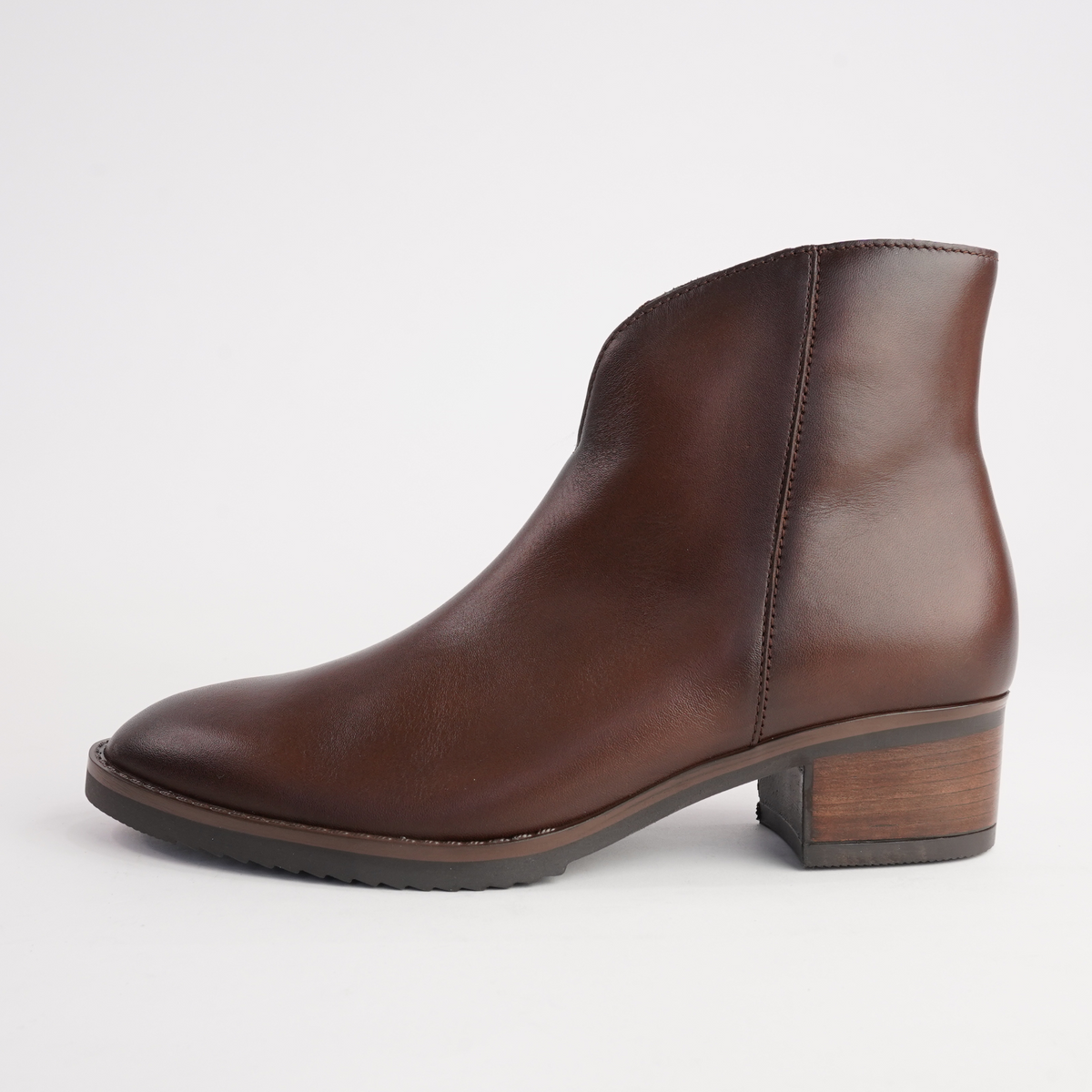 Jacky Chestnut Leather Ankle Boots