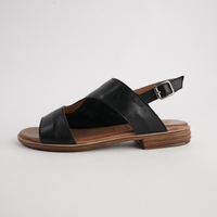 Mikey Black Leather Sandals