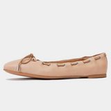 Niseya Nude Leather Ballet Flats