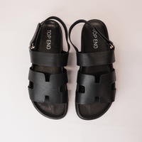 Reefa Black Leather Sandals