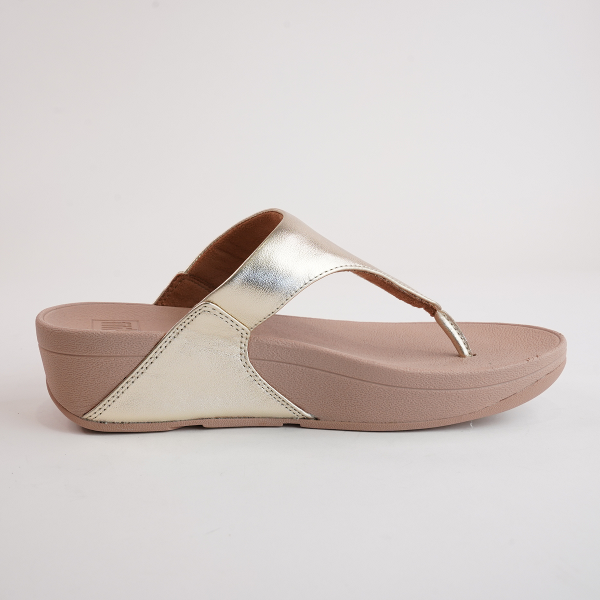 Lulu Leather Platino Gold Sandals