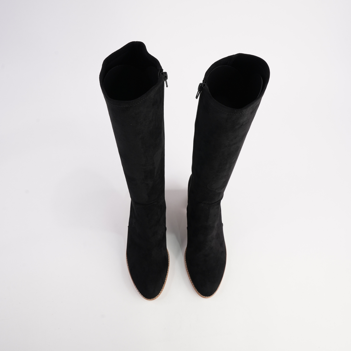 Tirry Black Stretch Microsuede Knee High Boots - TOP END | Shouz