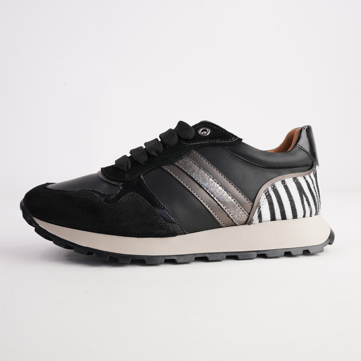 Murphy Black Combo Leather Sneakers - SALA | Shouz