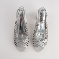 Kruby Silver Shimmer Leather Heels