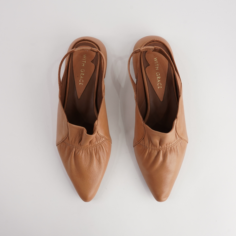 Valora Tan Leather Flats