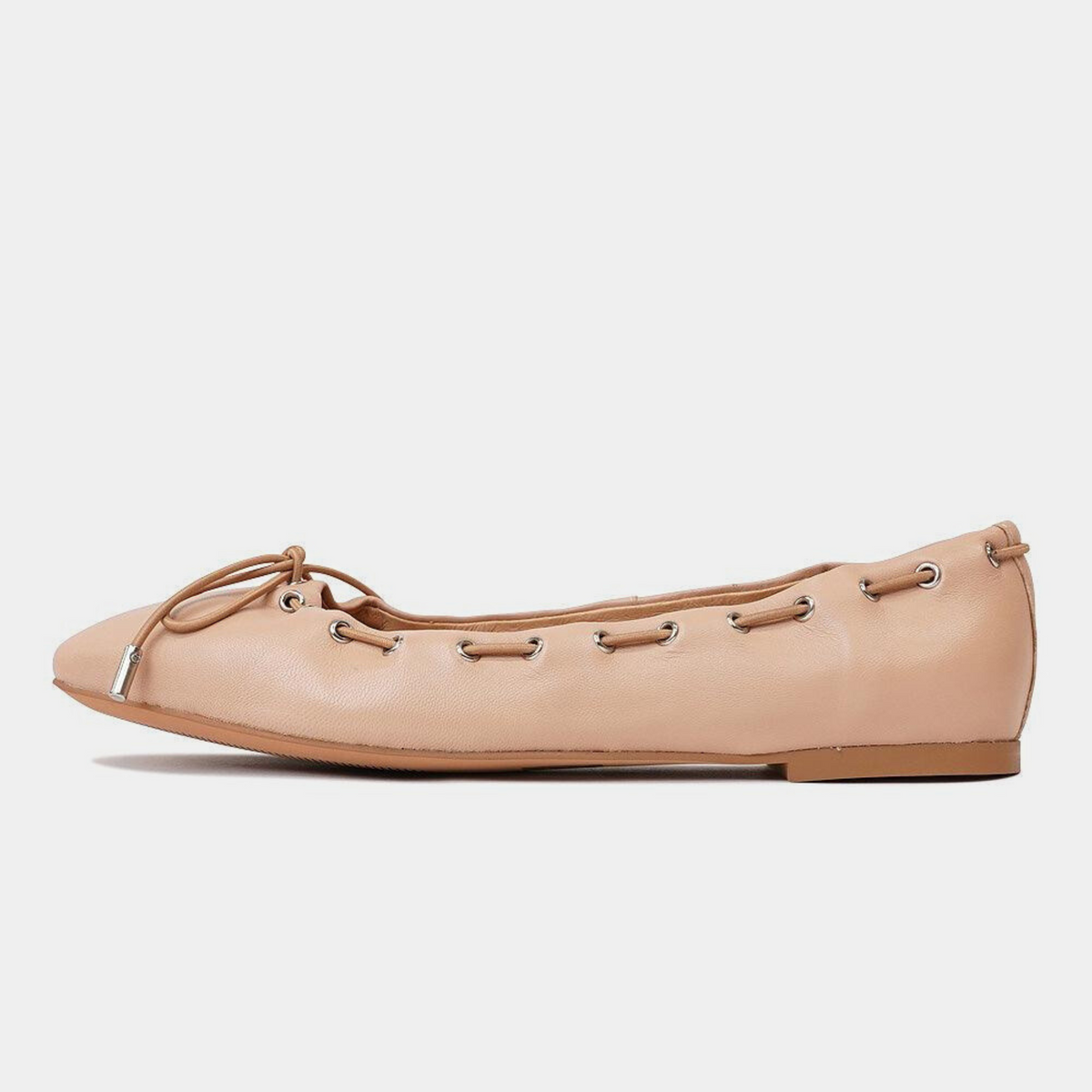 Niseya Nude Leather Ballet Flats - MOLLINI | Shouz