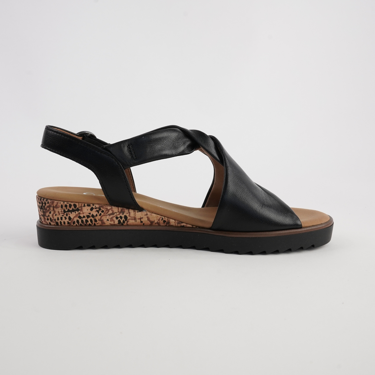 Martha Black Leather Sandals - GABOR | Shouz