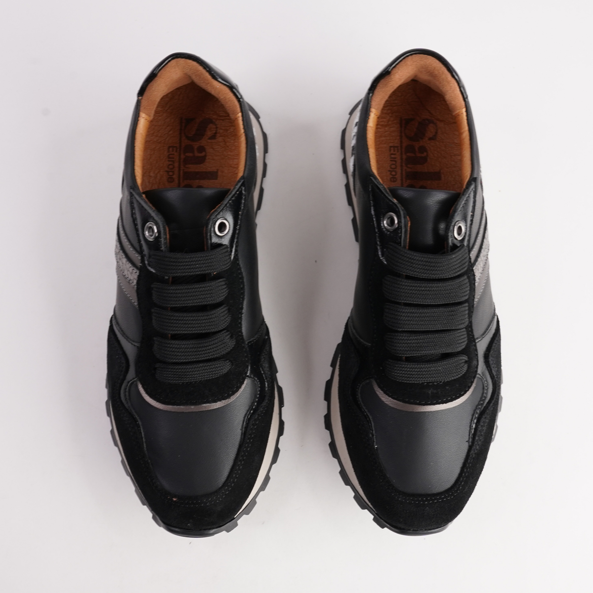 Murphy Black Combo Leather Sneakers - SALA | Shouz