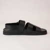 Reefa Black Leather Sandals