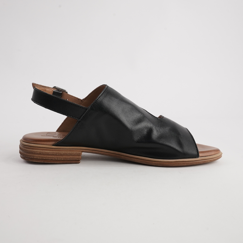 Mikey Black Leather Sandals