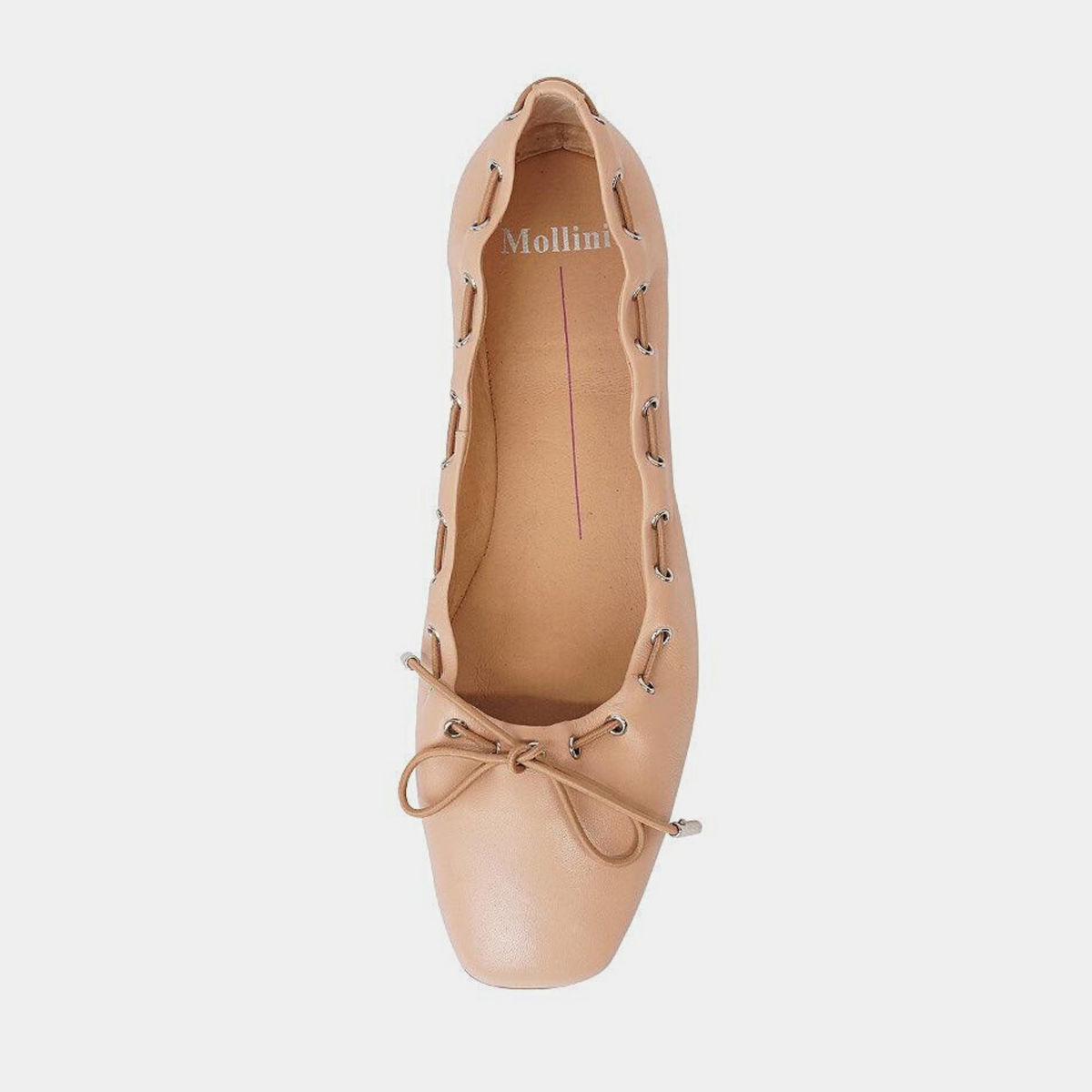 Niseya Nude Leather Ballet Flats - MOLLINI | Shouz