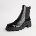 486001 Black Patent Leather Ankle Boots