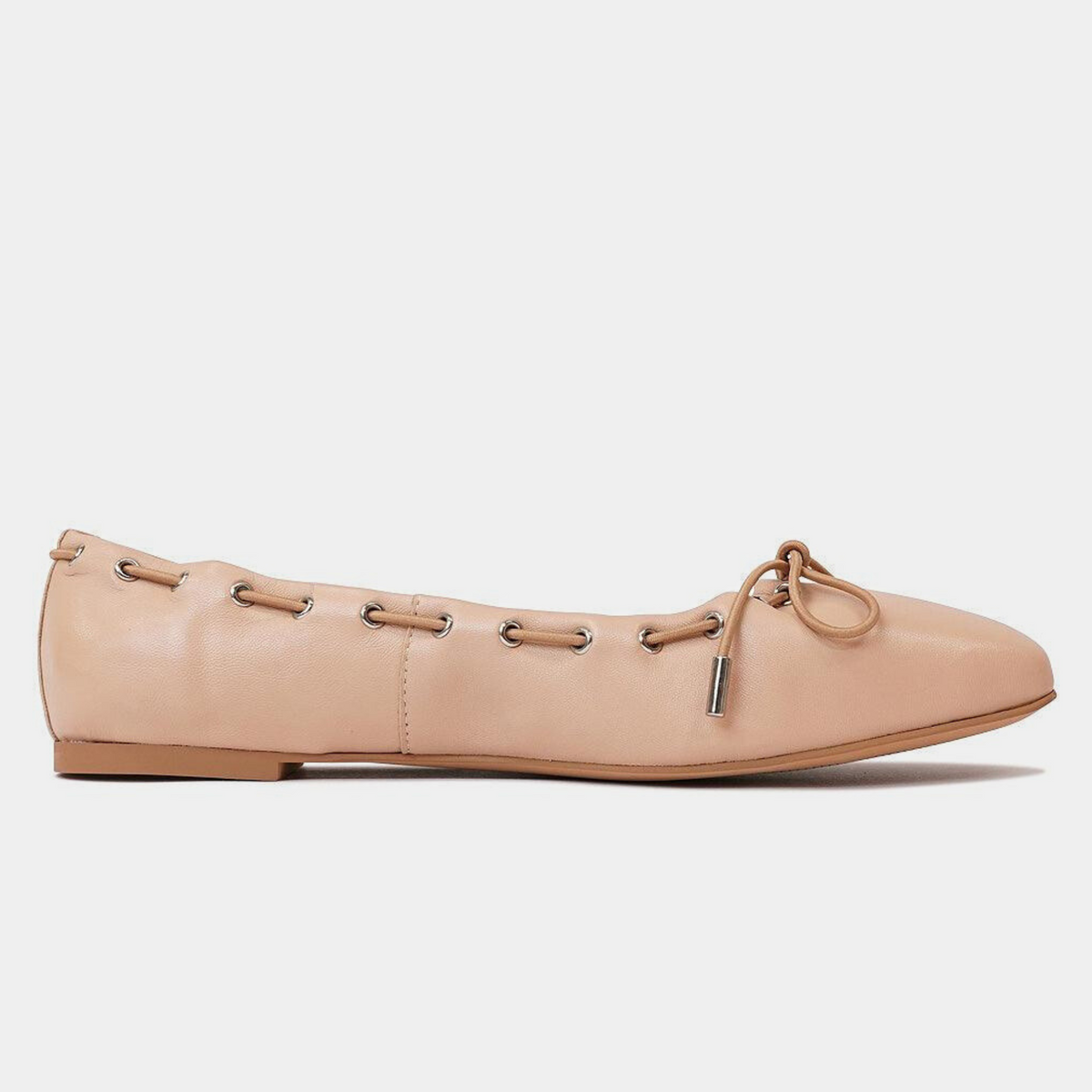 Niseya Nude Leather Ballet Flats - MOLLINI | Shouz