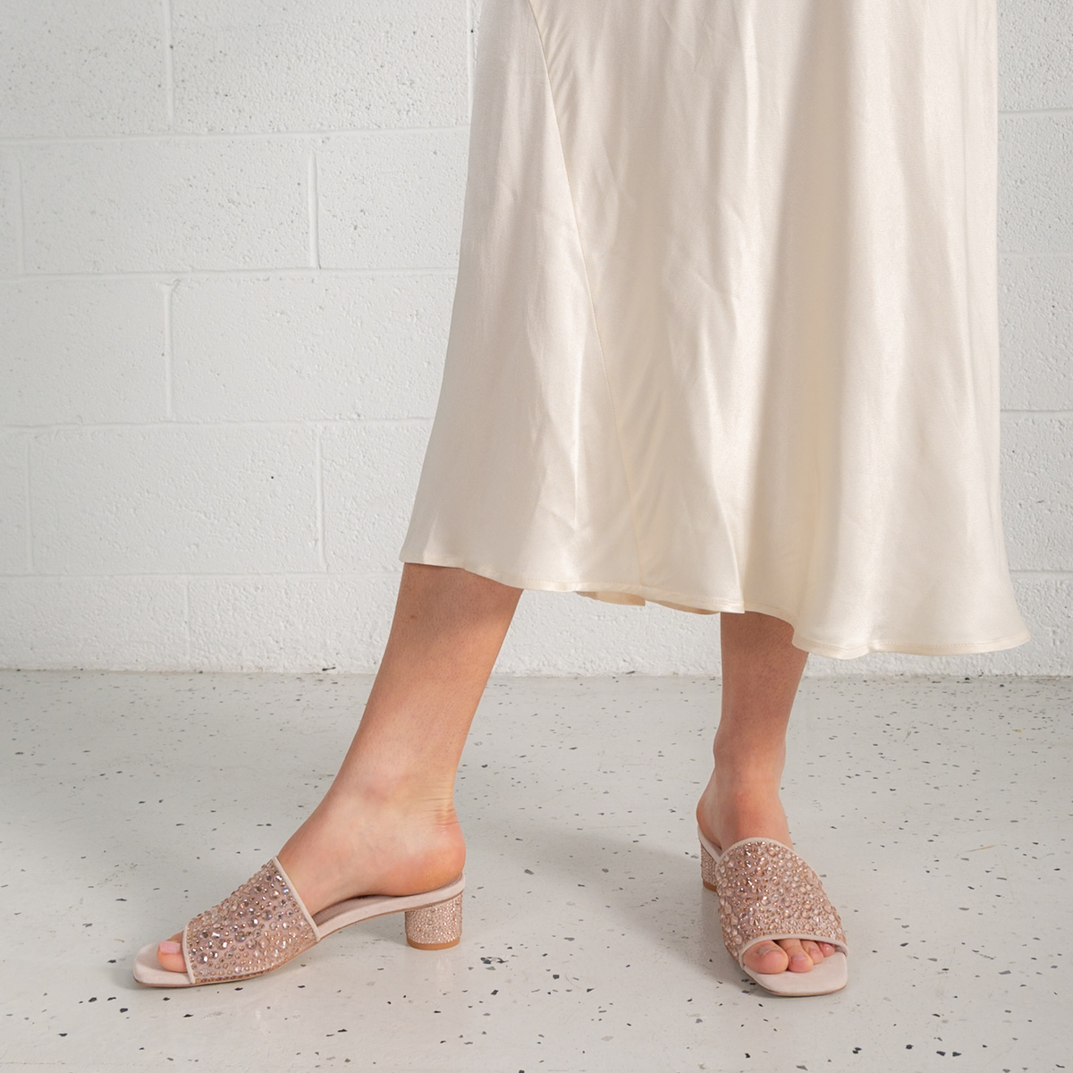 Heda Nude Multi Leather Heels