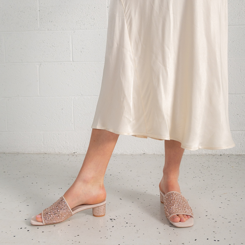 Heda Nude Multi Leather Heels