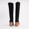 Tirry Black Stretch Microsuede Knee High Boots