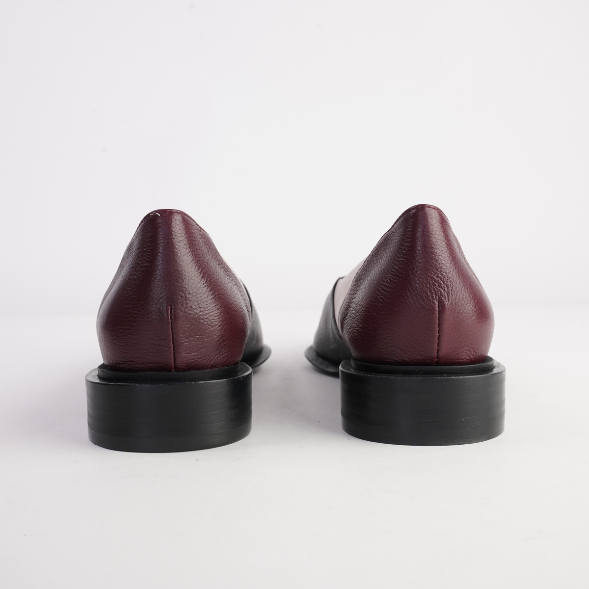 Emberta Burgundy/ Black Multi Leather Flats - DJANGO AND JULIETTE | Shouz