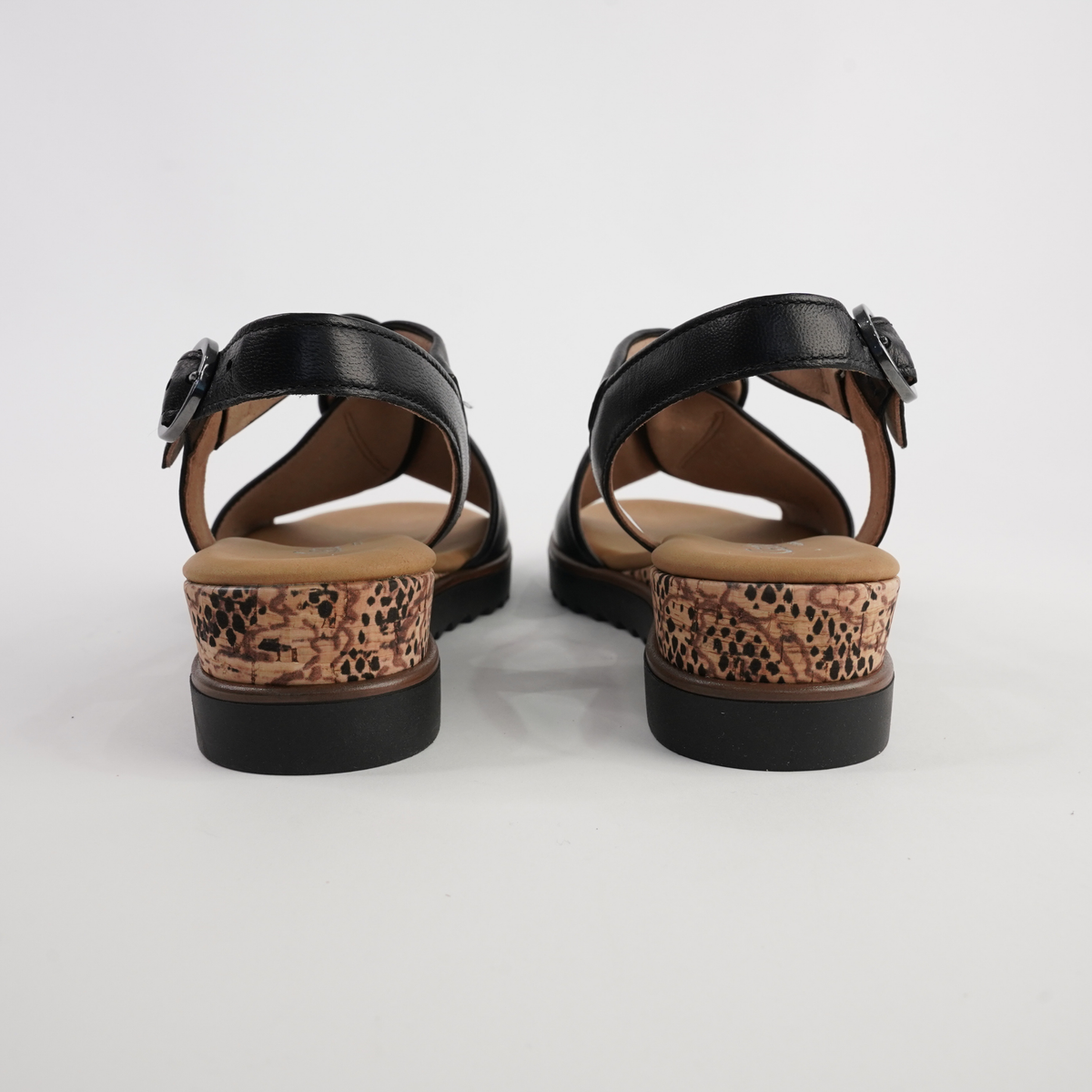 Martha Black Leather Sandals - GABOR | Shouz