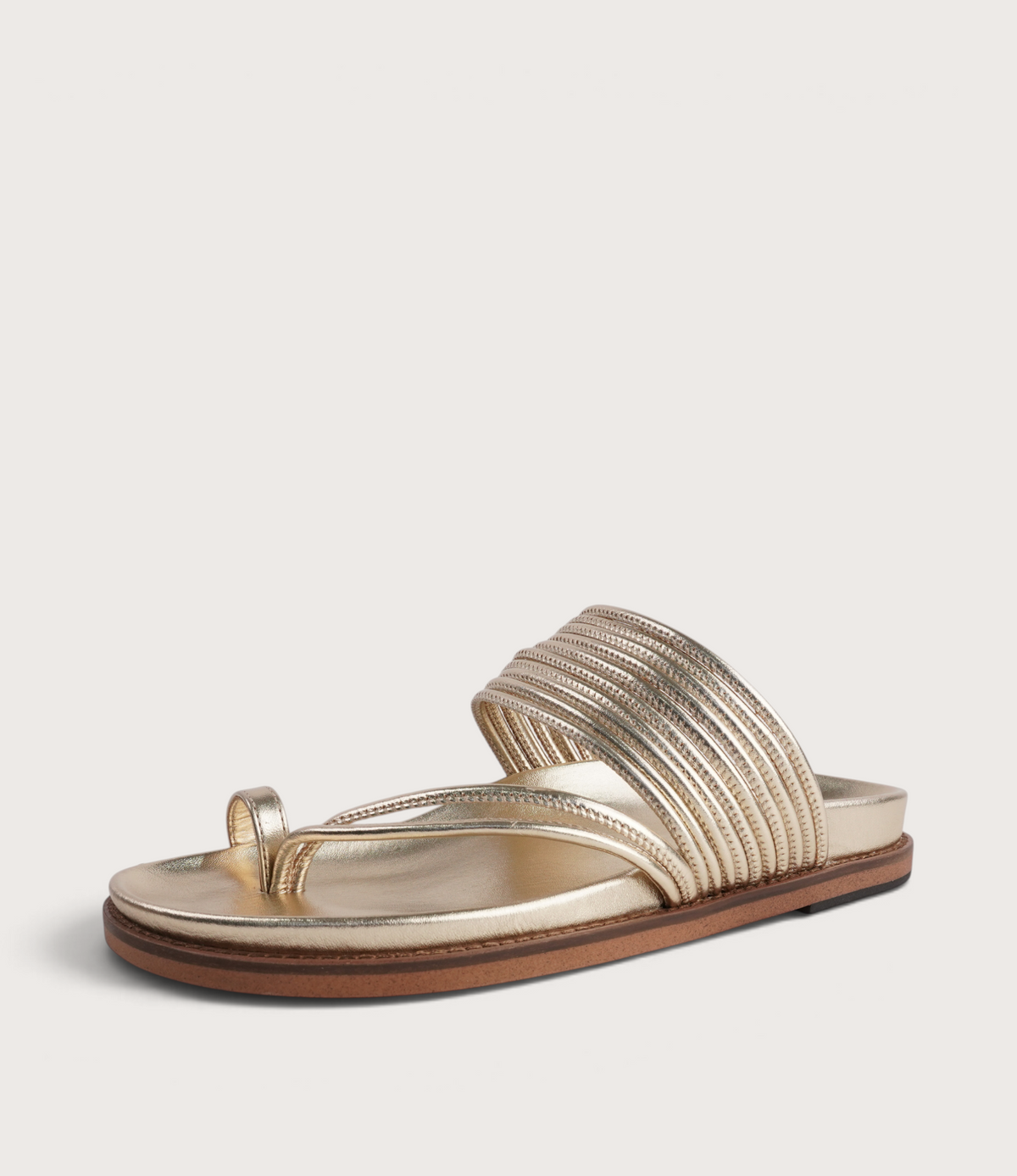 Carmelle Soft Gold Leather Sandals