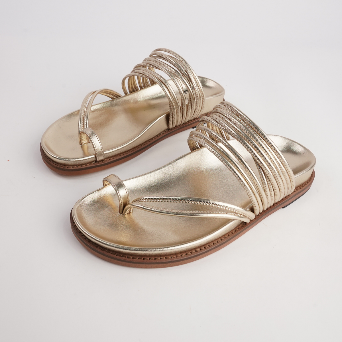 Carmelle Soft Gold Leather Sandals