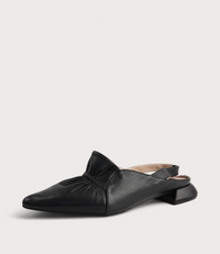 Valora Black Leather Flats