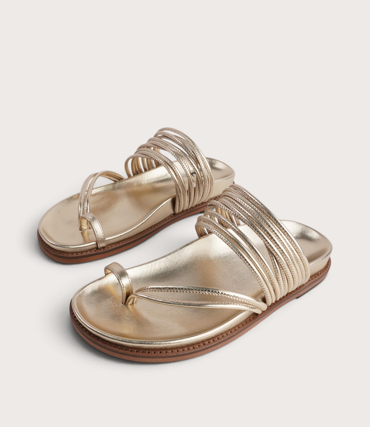 Carmelle Soft Gold Leather Sandals