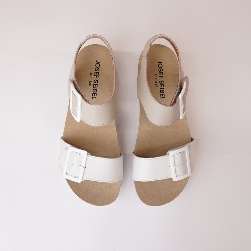 Quinn 02 Off White Kombi Leather Sandals