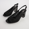 Kruby Black Shimmer Leather Heels