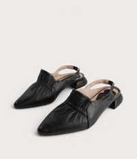 Valora Black Leather Flats