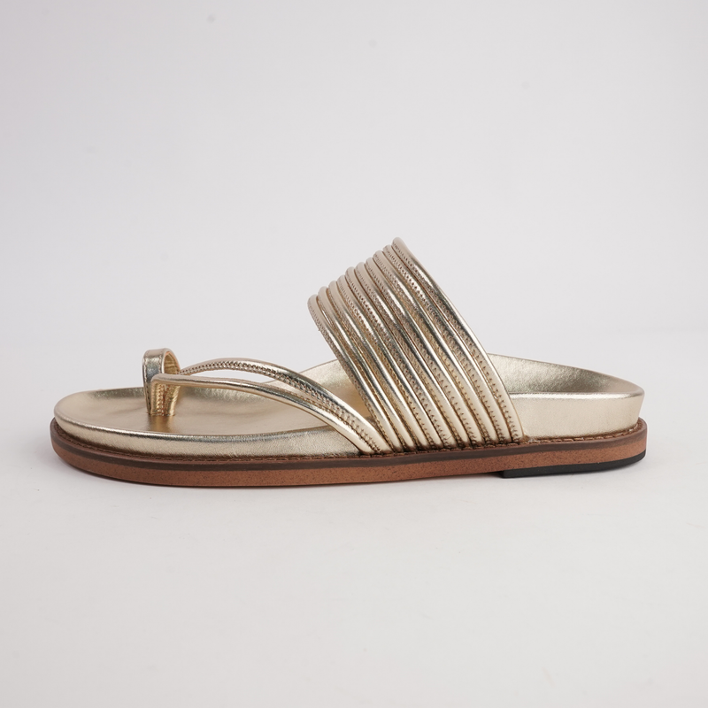 Carmelle Soft Gold Leather Sandals