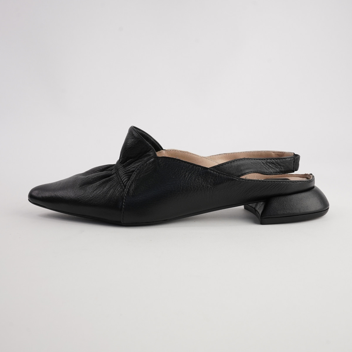 Valora Black Leather Flats - WITH GRACE | Shouz