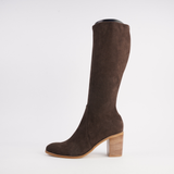 Tirry Choc Stretch Microsuede Knee High Boots - TOP END | Shouz
