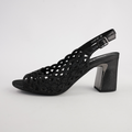 Kruby Black Shimmer Leather Heels