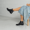 Nakta Black Leather/ Black Heel Ankle Boots