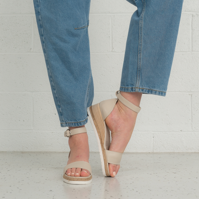 Idola Almond Leather Wedges