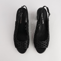 Kruby Black Shimmer Leather Heels