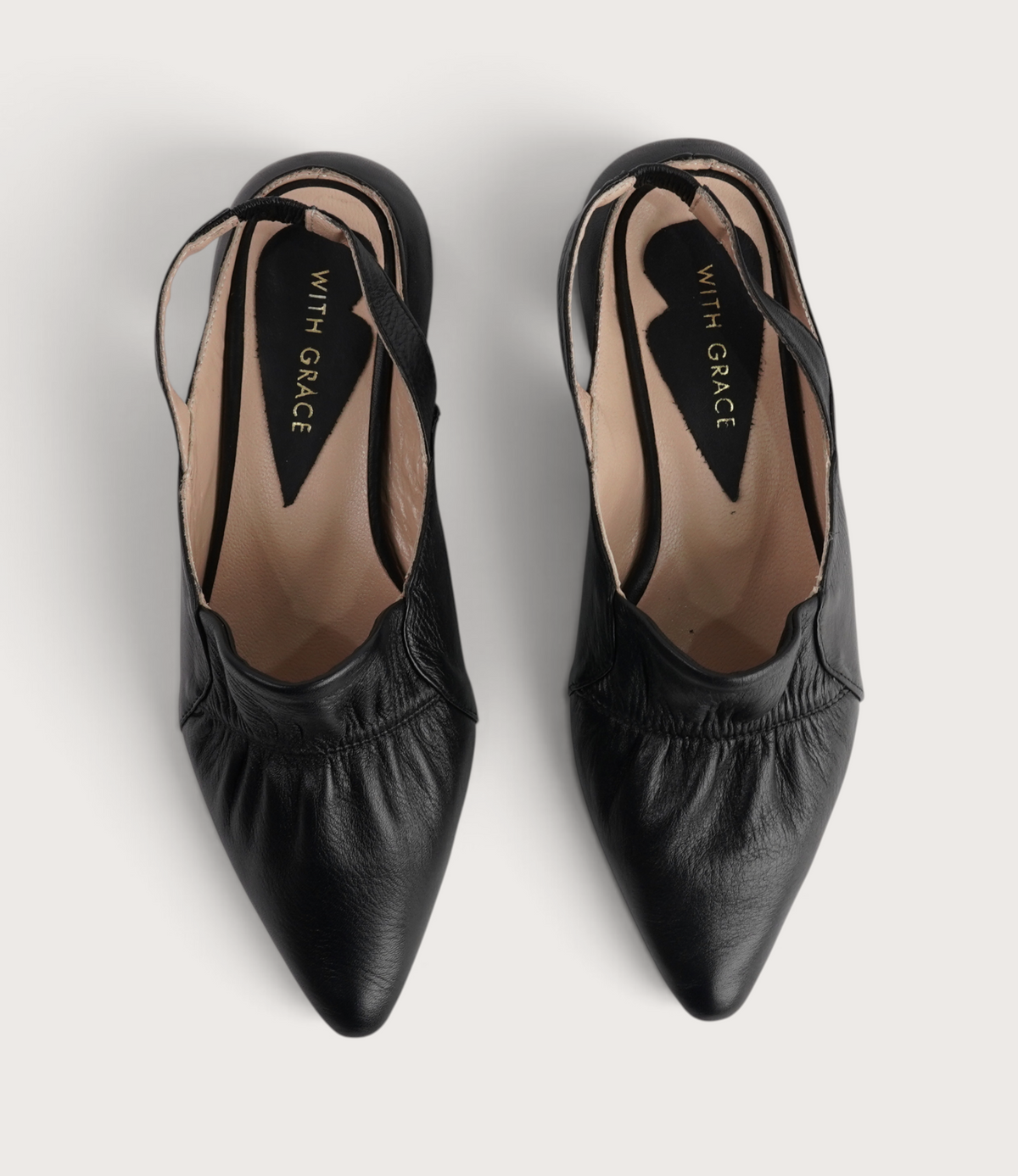 Valora Black Leather Flats