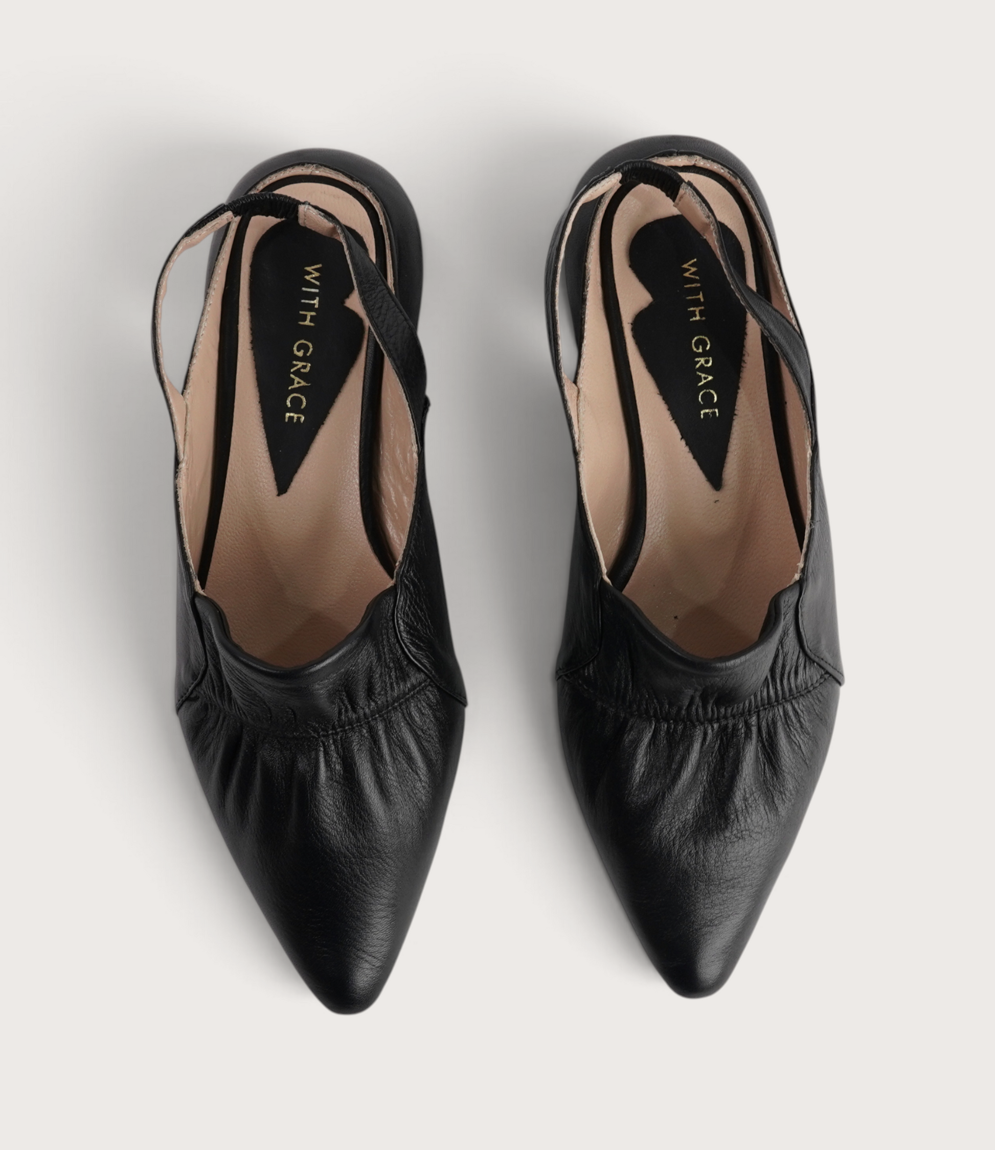 Valora Black Leather Flats