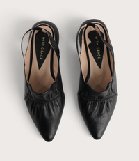 Valora Black Leather Flats