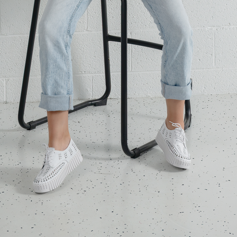 Brodies White Leather Sneakers