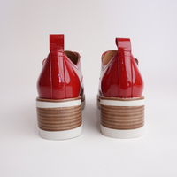 Daya Red Crinkle Patent Leather Loafers