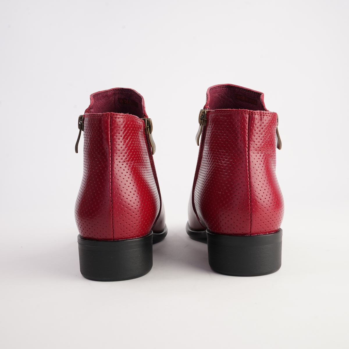 Lorenzo Red Leather Ankle Boots - BRESLEY | Shouz