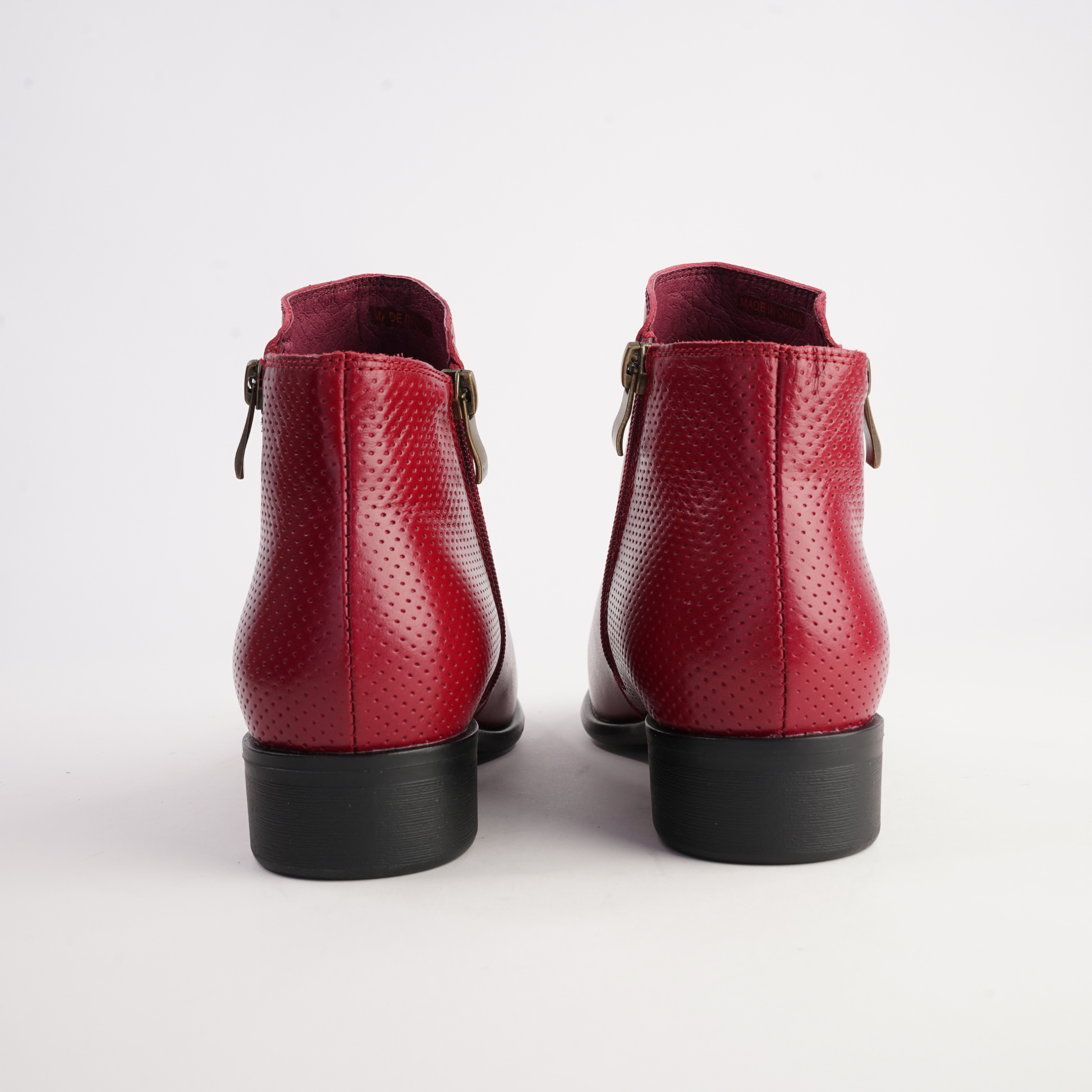 Lorenzo Red Leather Ankle Boots - BRESLEY | Shouz