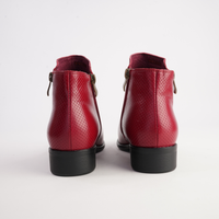Lorenzo Red Leather Ankle Boots - BRESLEY | Shouz