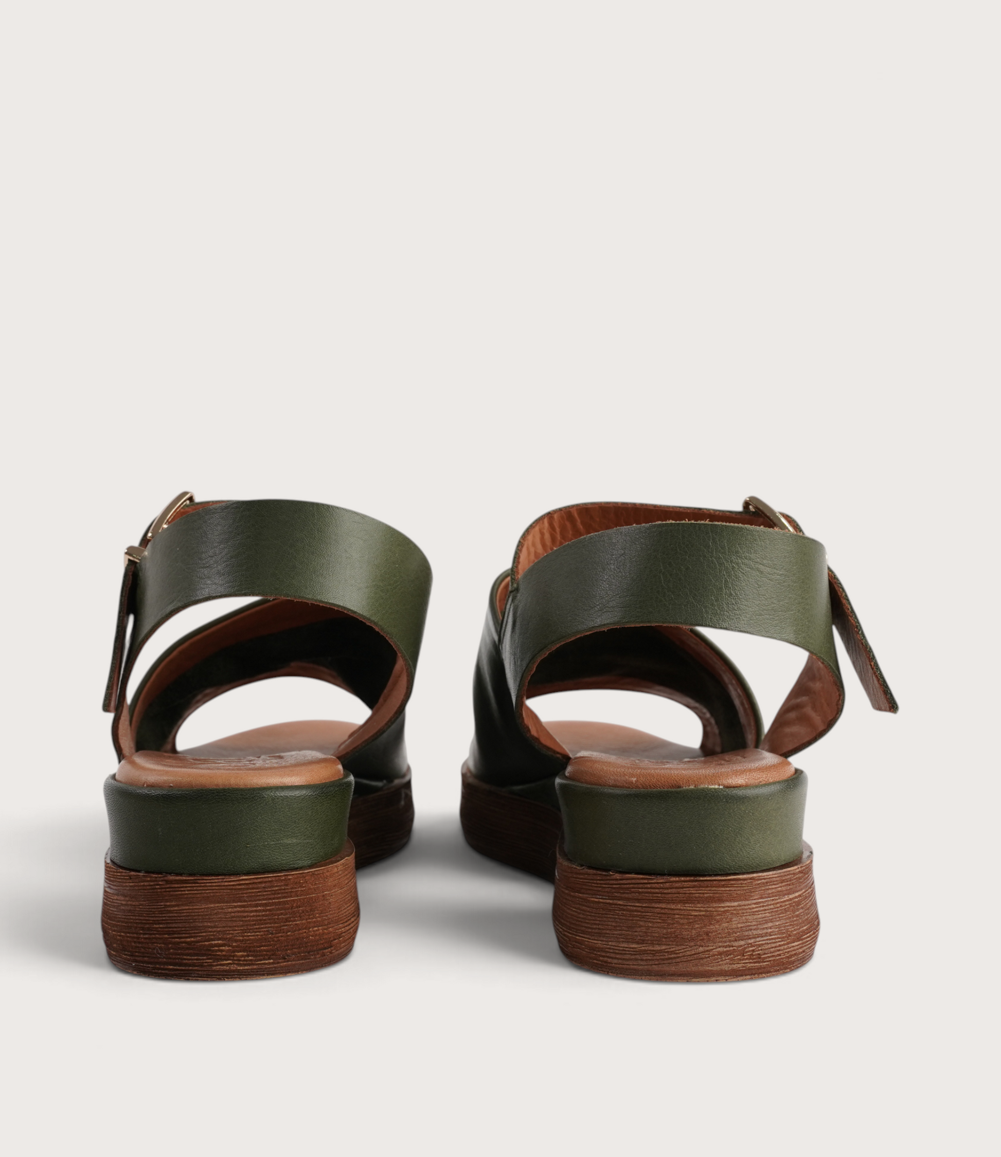 Positano Dark Olive Leather Sandals